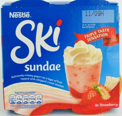Nestle Ski Sundae Strawberry Dessert