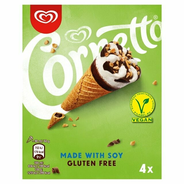 Cornetto Vanilla Gluten Free Soy Ice Cream Cones