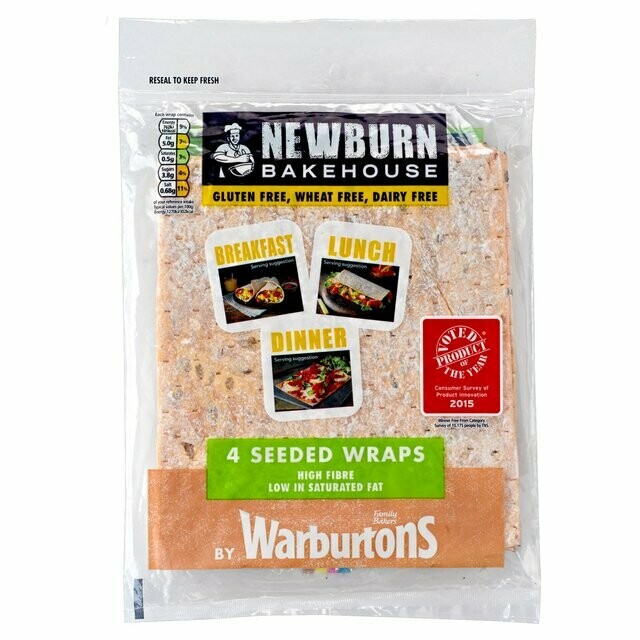 Warburtons Newburn Bakehouse Gluten Free Protein Wraps x4