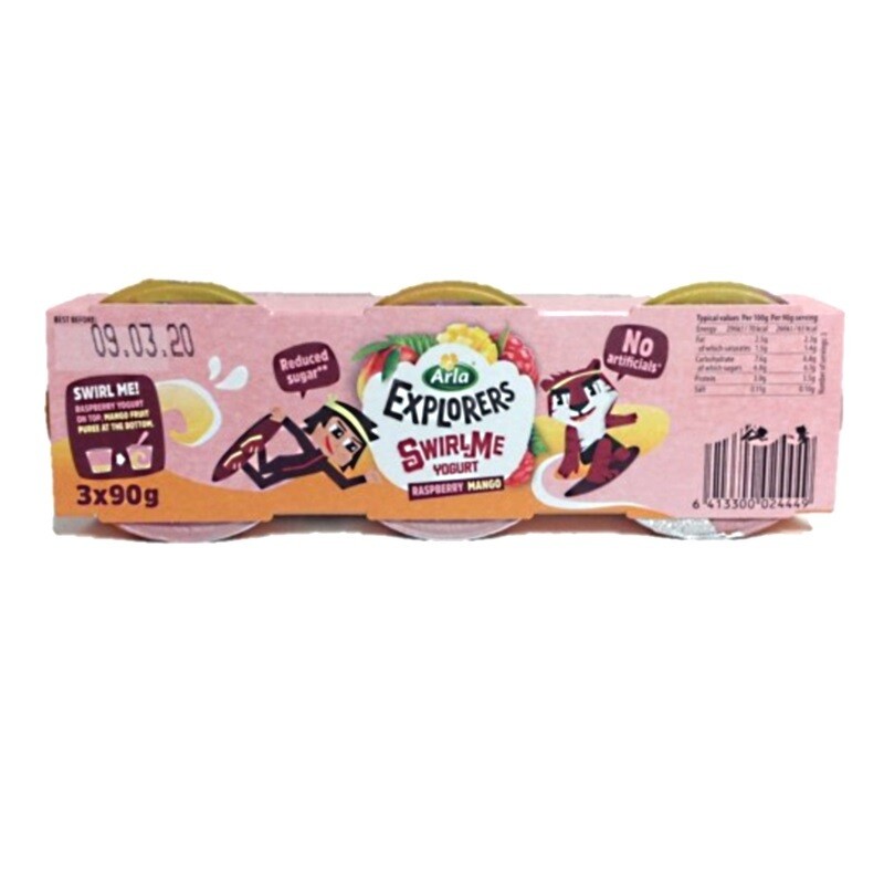 Arla Explorers Swirl Yogurt Mango Raspberry