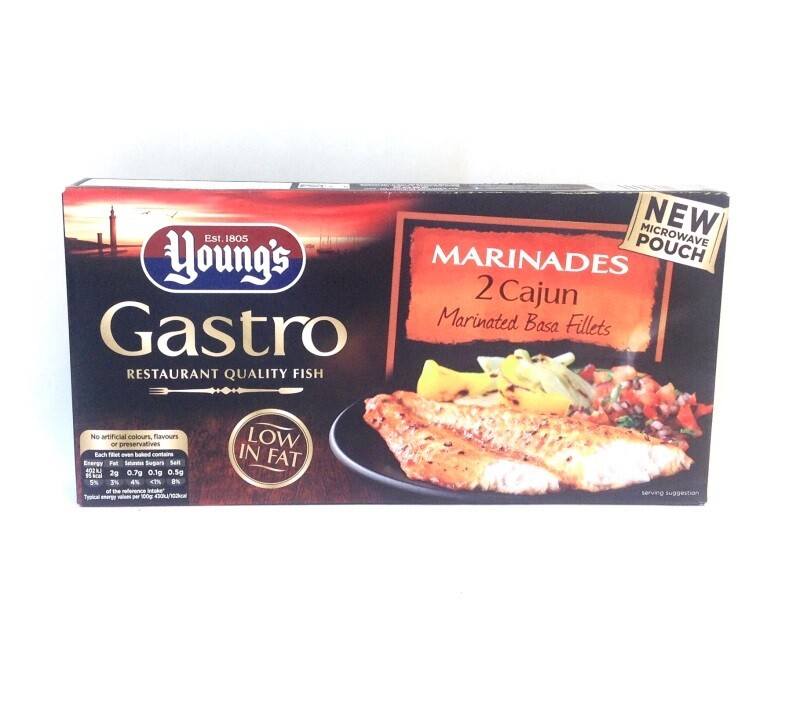 Young&#39;s Gastro Marinades Mircowave Pouch  2 Cajun Marinated Basa Fillets