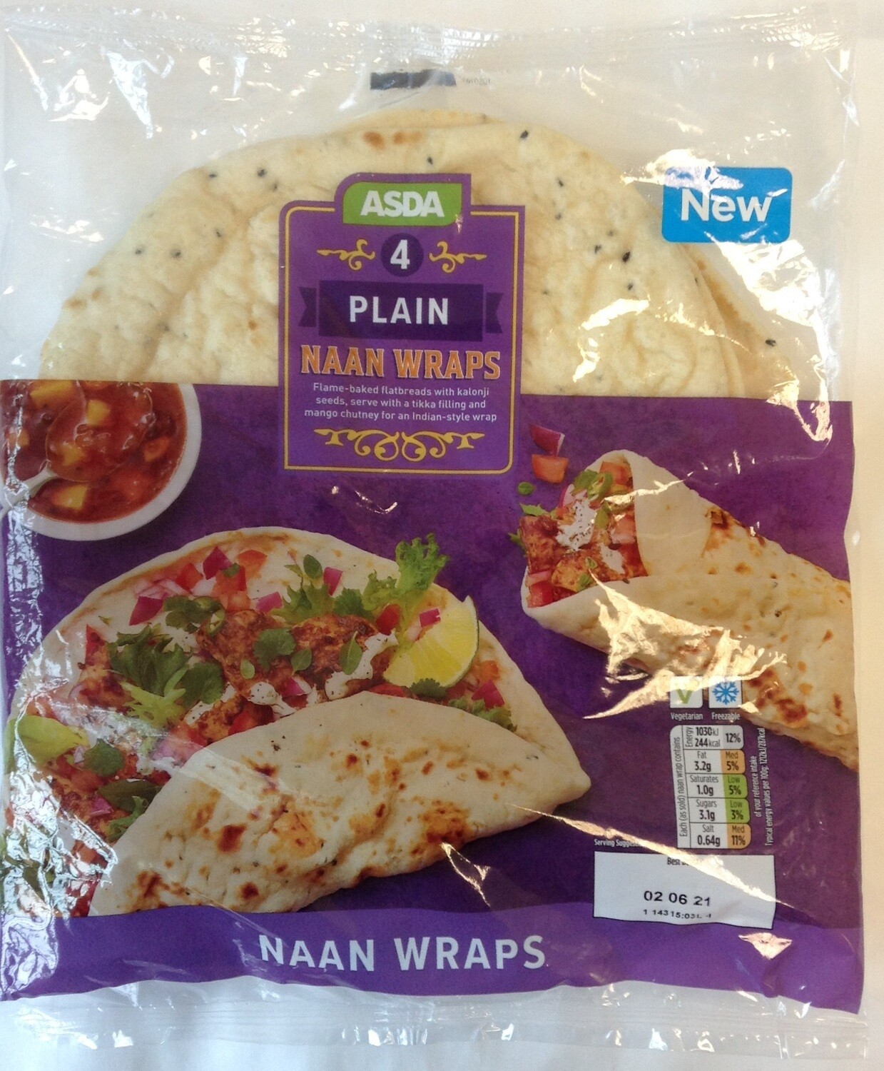 ASDA Plain Naan Wraps