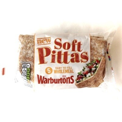 Warburtons Easy To Fill Wholemeal Soft Pittas 5 Pack