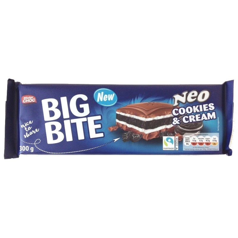 Lidl Mister Choc Big Bite Fairtrade Neo Cookies &amp; Cream