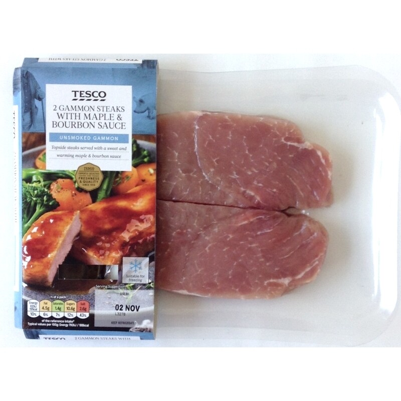 Tesco Gammon Steak With Maple &amp; Bourbon Sauce