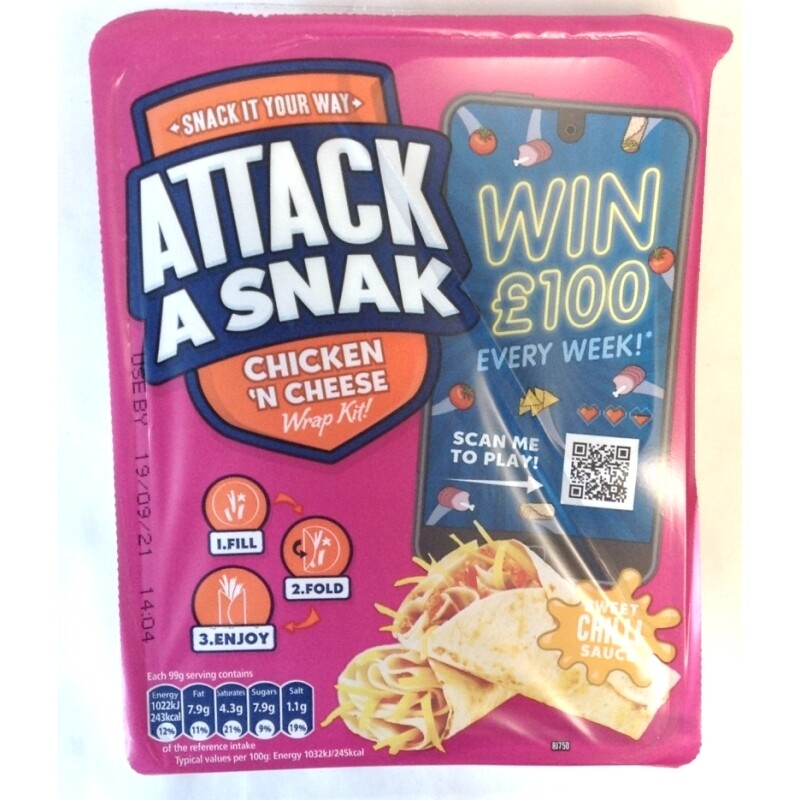 Attack A Snak Chicken &amp; Cheese Wrap Kitt with Sweet Chilli Sauce