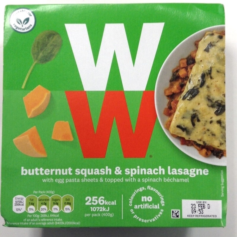 WW Butternut Squash &amp; Spinach Lasagne