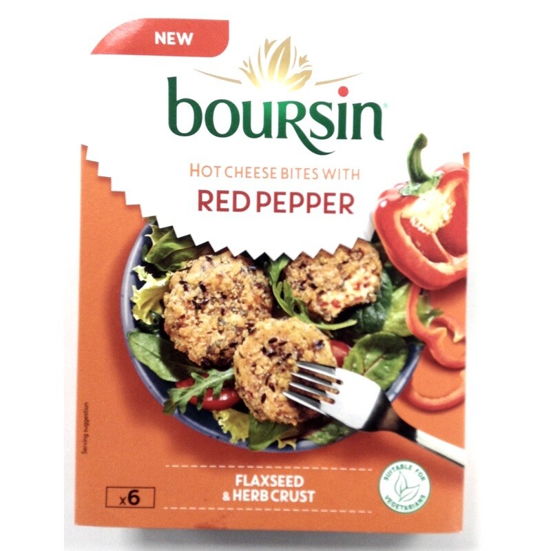 Boursin Hot Cheese Bites With Red Pepper Flaxseed &amp; Herb Crust