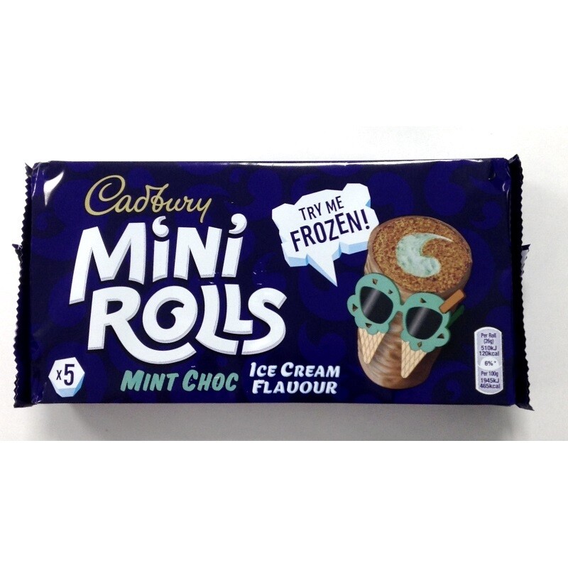 Cadbury 5 Mini Rolls Mint Choc Ice Cream Flavour