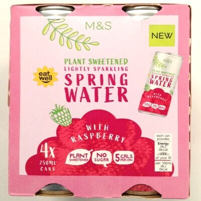 M&S Plant Sweetened Lightly Sparkling Spring Water with Raspberry