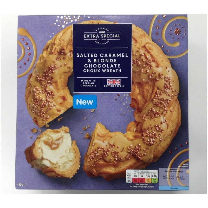 Asda Extra Special Salted Caramel &amp; Blonde Chocolate Choux Wreath