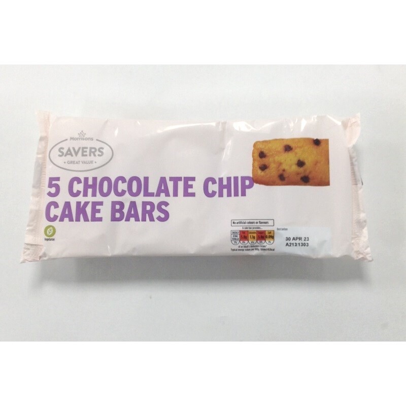 Morrisons Savers 5 Chocolate Chip Cake Bars