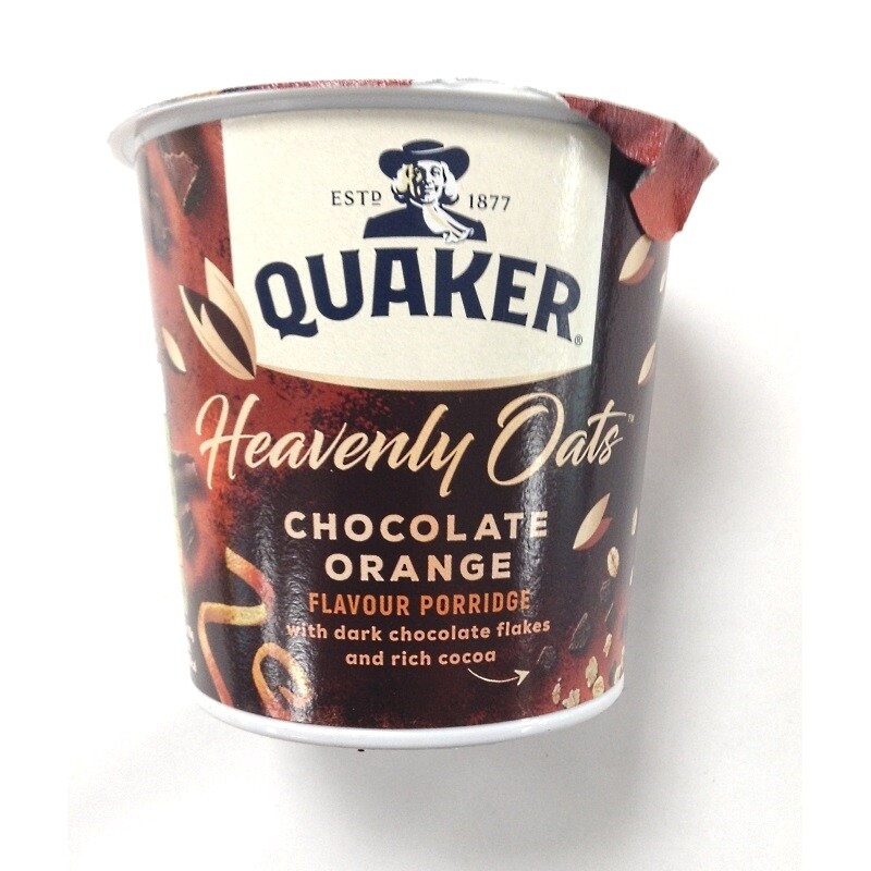 Quaker Heavenly Oats Chocolate Orange Porridge Pot