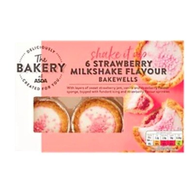 The Bakery at Asda 6 Strawberry Milkshake Flavour Bakewells