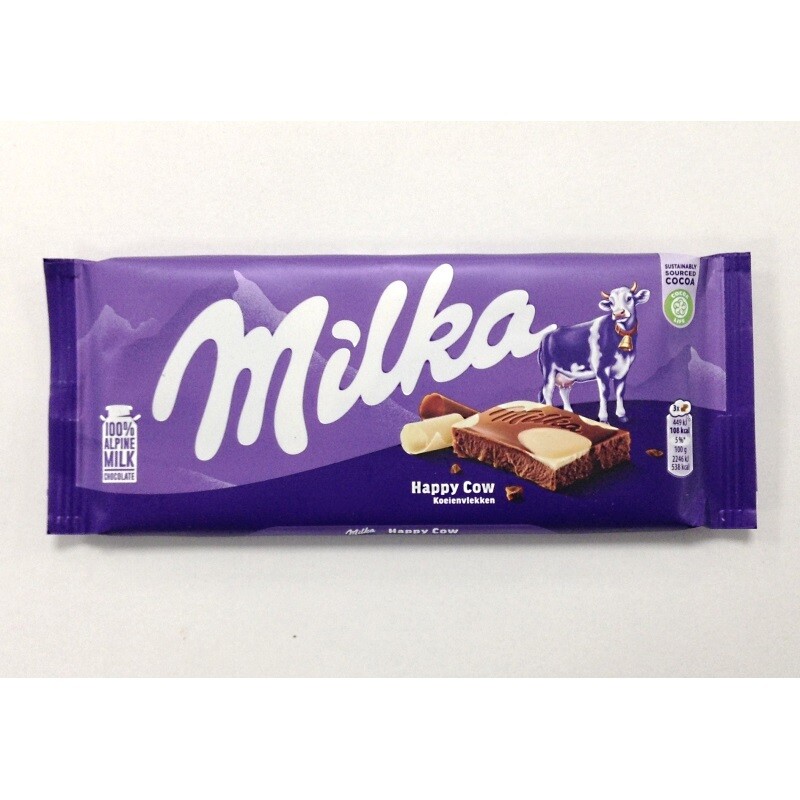 Milka Happy Cows Milk &amp; White Chocolate Bar