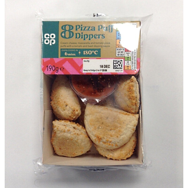 Co-op Pizza Puff Dippers with Tomato and Basil Sauce