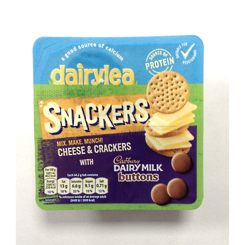 Dairylea Snackers Cheese &amp; Crackers with Mini Cadbury Buttons