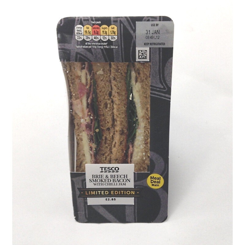 Tesco Brie &amp; Beech Smoked Bacon with Chilli Jam Limited Edition Sandwich