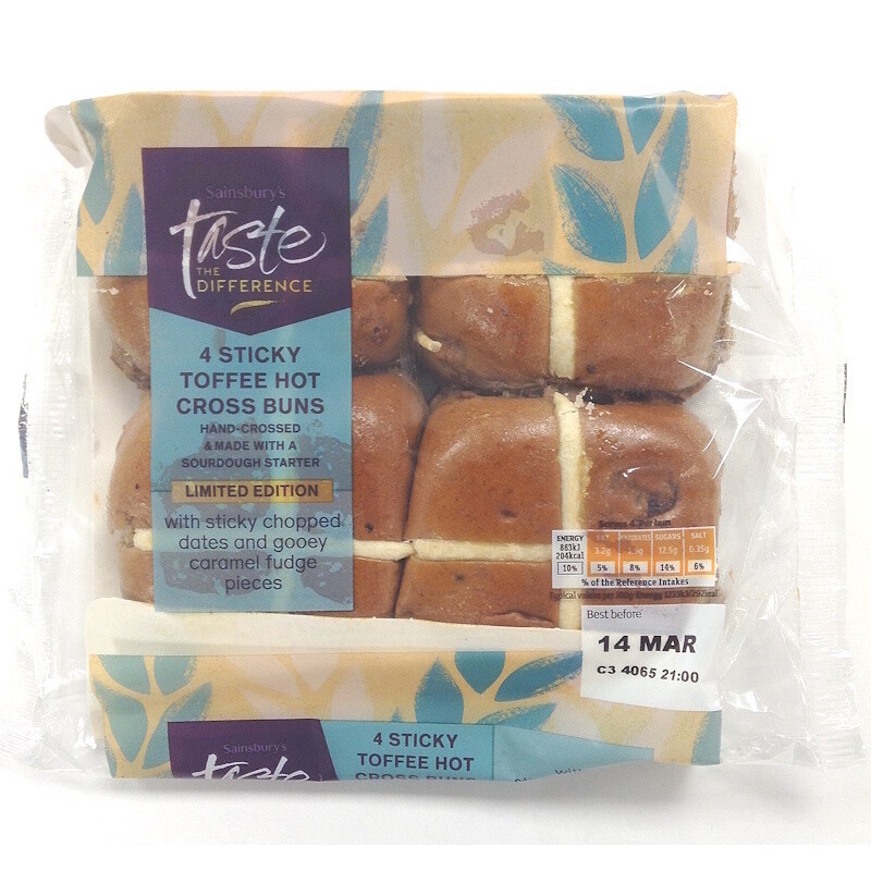 Sainsbury&#39;s Sticky Toffee Hot Cross Buns