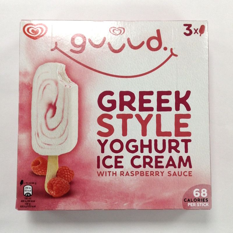 Guud Raspberry Greek Style Yoghurt Ice Cream Sticks