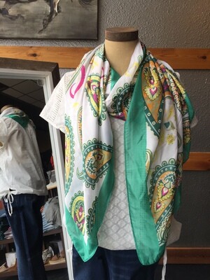 AAC-$20.00 Soft Scarf Paisley Print 100% Polyester