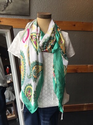AAC-$20.00 Soft Scarf Paisley Print 100% Polyester