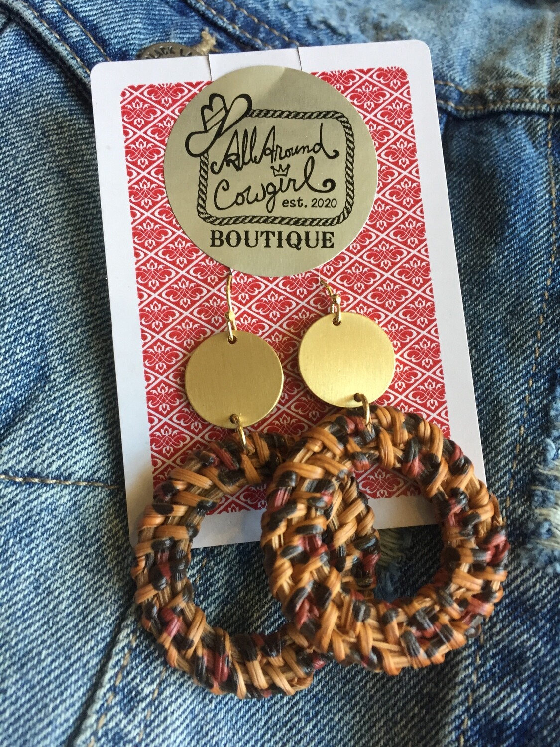 AAC- Dark Ratan Round Earrings