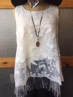 AAC - Sleeveless Tulle Mesh Top with Inner Lining