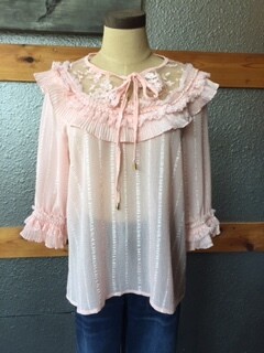 AAC - $44.99 Ruffle Accented Blouse - Pink