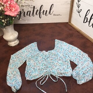 AAC - Floral Print Runched Crop Top