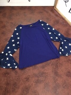 AAC - Splashed With Stars - Bell Sleeve Blouse