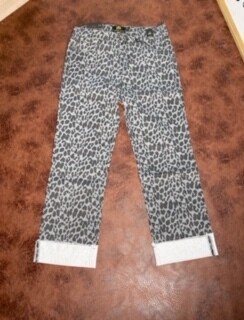 AAC - Mid Rise Relaxed Fit Gray Cheetah Jeans
