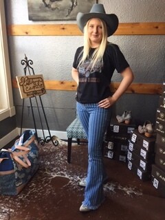 AAC - High Waist Light Denim with Stripes - Jeans