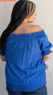 AAC - Blue Peasant Blouse