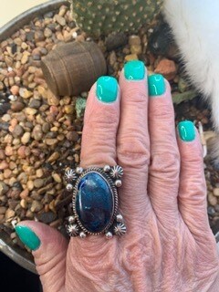AAC - Big Blue Turquoise &amp; Sterling Ring