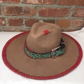 AAC - All American - Cowgirl Hat Trimmed in Red