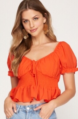 AAC - Short Sleeve Smocked Top
