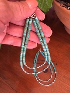 AAC - Navajo Sterling Silver Turq./Pearl Earrings