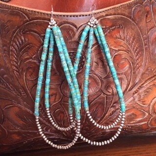 AAC - Navajo Sterling Silver Turq./Pearl Earrings