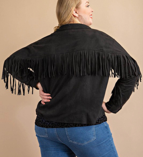 AAC - Lightweight Black Fringe Jacket - PS