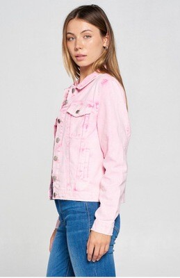AAC - Pink Acid Wash Denim Jacket