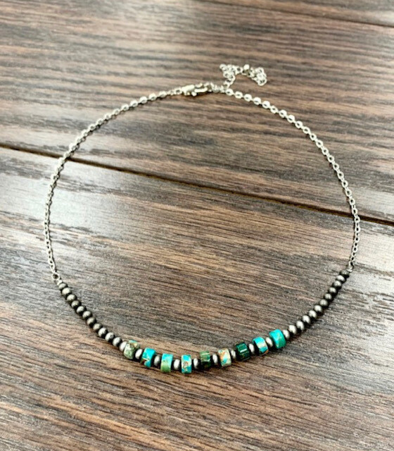 AAC - Small Cable Chain Necklace Faux Turquoise NP