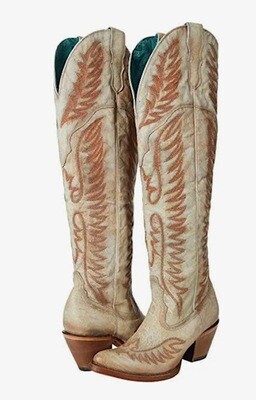 Corral Boots LD White Embroidery & Tall Top