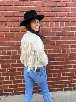 Fringe All Over - Poly Suede Jacket