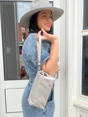 AAC - Cadence Small Clutch Purse - Silver Lux