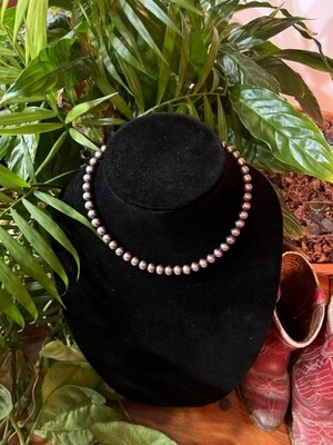 16" Silver 8mm Navajo Pearl Beads Mason Lee