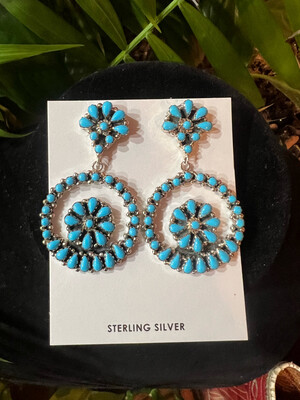 Sterling Silver and Kingman Turquoise Earrings