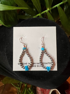 Teardrop Earrings - Small Sterling with Turquoise