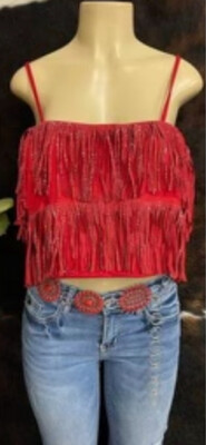 Crop Top Red with Sparkles