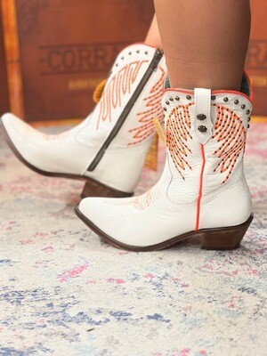 Corral Women's White Boot / Flourescent Embroidery